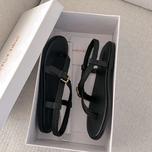 See by Chloe Nola black Braided Strap Thong Sandals - Picture 7 of 7